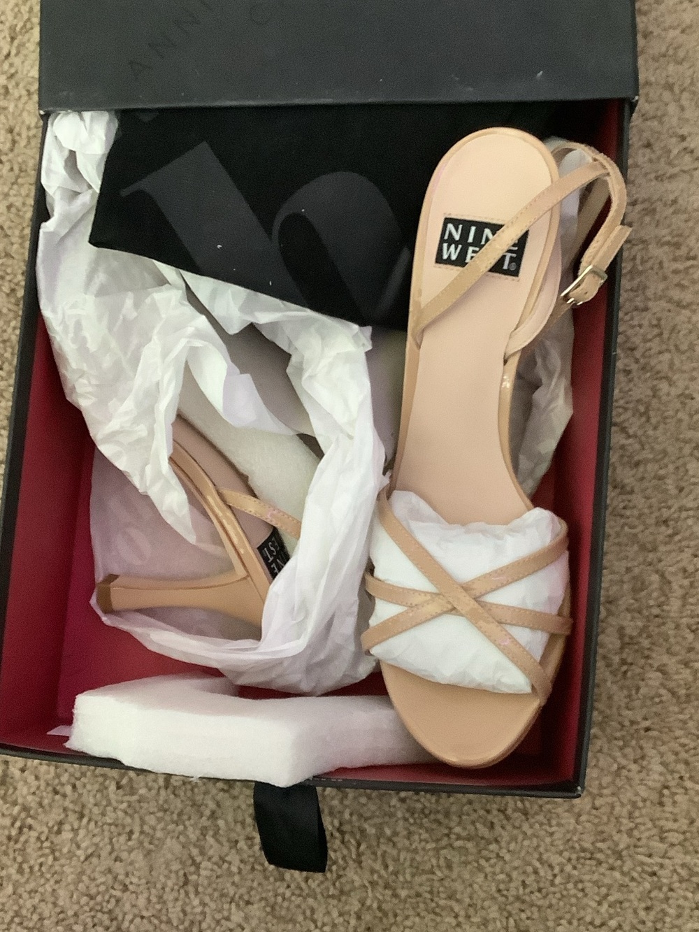 Nine West Beige Strappy Slingback Sandals